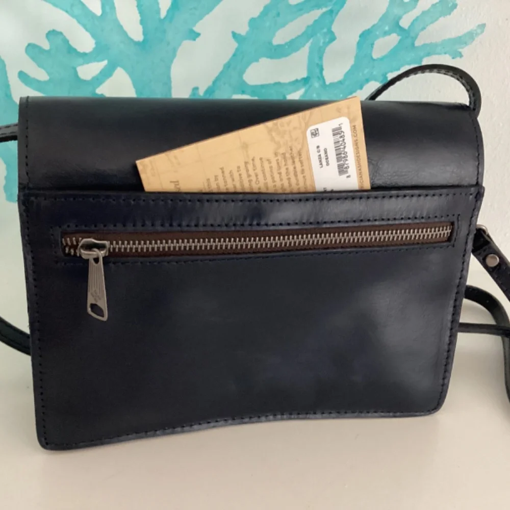 NWT PATRICIA NASH NAVY BLUE LEATHER CROSSBODY BAG PURSE